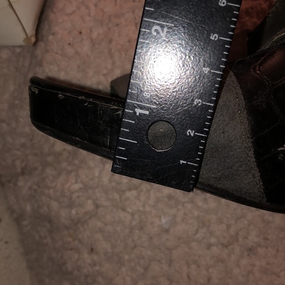 Micheal Antonio size 10 black faux alligator and gray suede platform heel - Picture 12 of 16